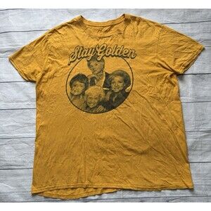 The Golden Girls “Stay Golden” Yellow Black Graphic T-Shirt Size XL Defects